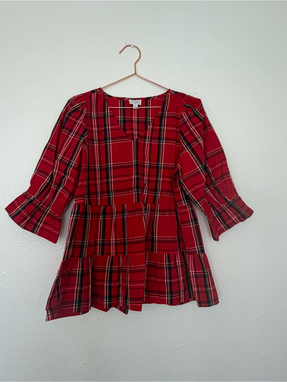 Mud pie ashford plaid top small